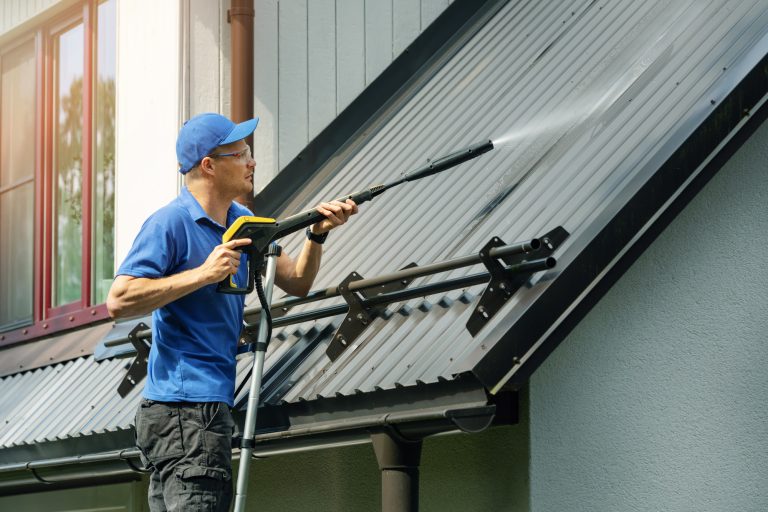 power washing roof