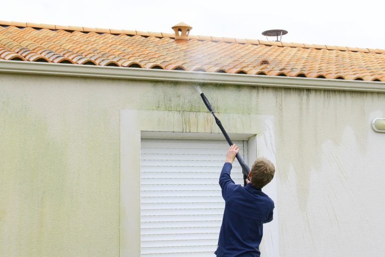 power washing gutters