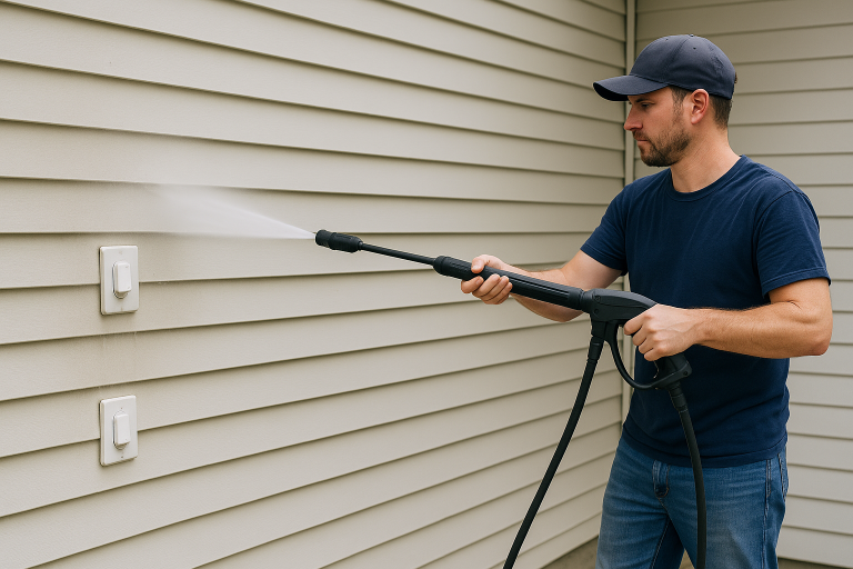 How to Safely Power Wash Around Electrical Fixtures and Outlets