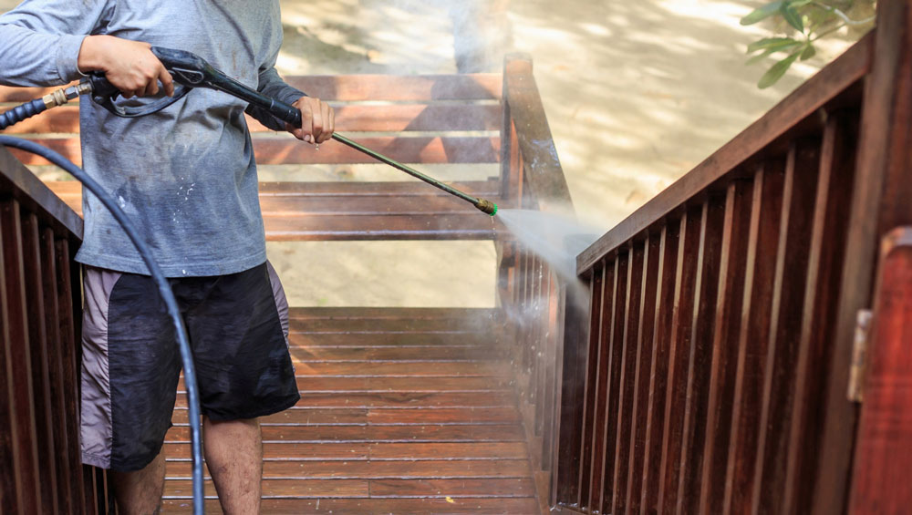 power washing wood