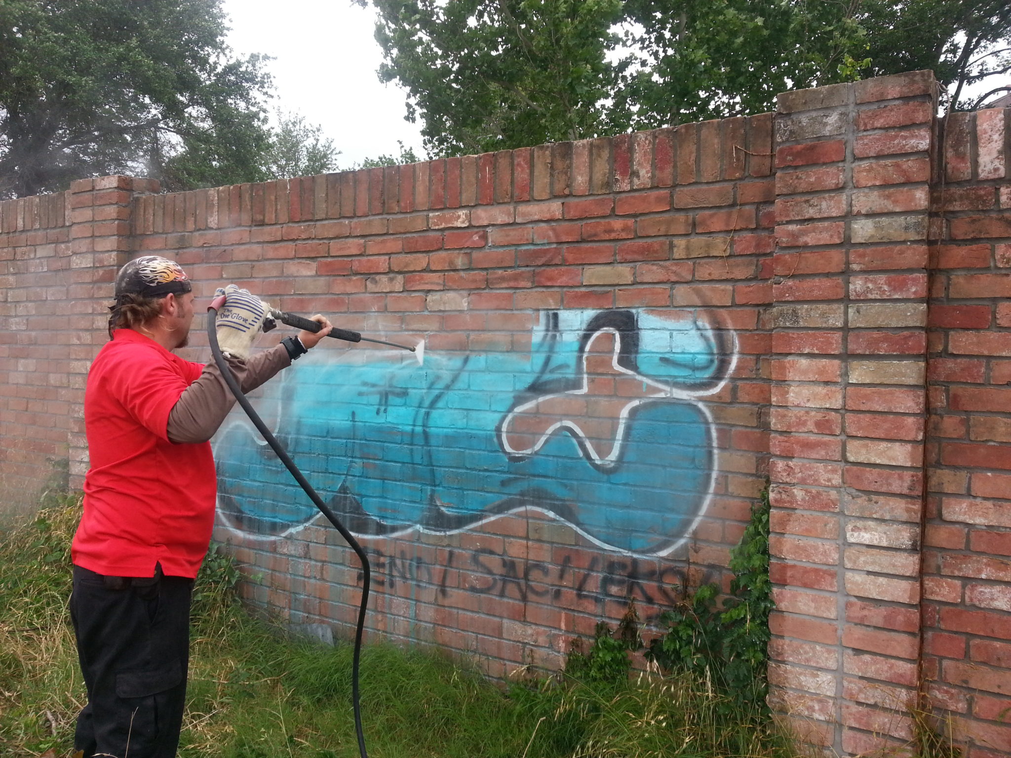 Power Washing Graffiti