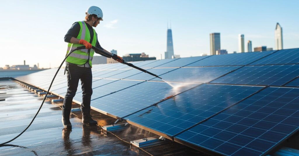 Pressure Washing Solar Panels